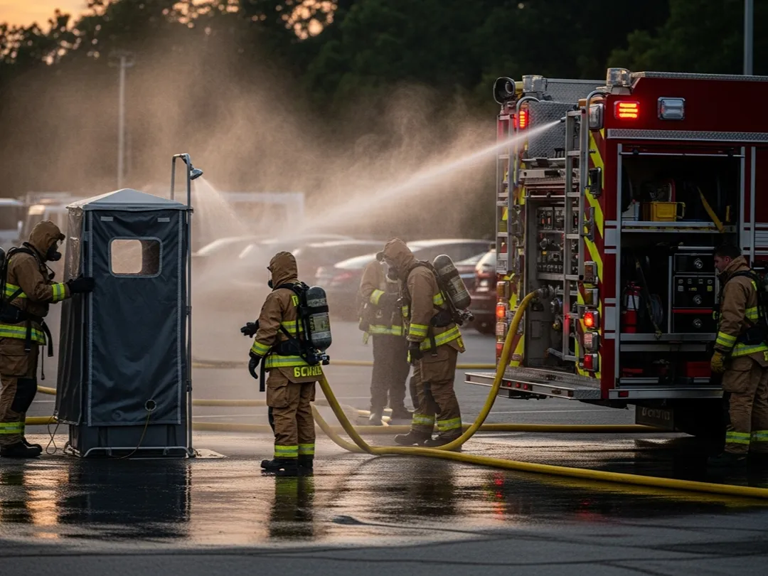 independence vfd hazmat decontamination setup