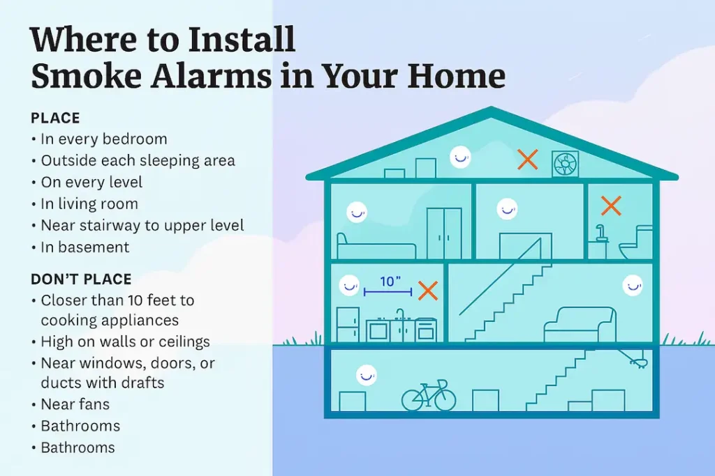 where to install smoke alarms in home